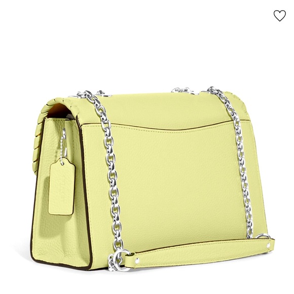 COACH NWT Lane Shoulder Bag With Whipstitch COLOR:
Silver/Pale Lime - Picture 5 of 16